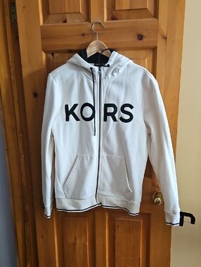 Michael Kors White Hoodie with Black KORS Logo